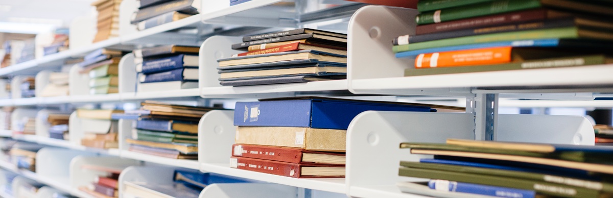 books stack on shelf